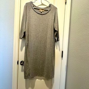 Gorgeous and comfy pearl beaded neckline dress